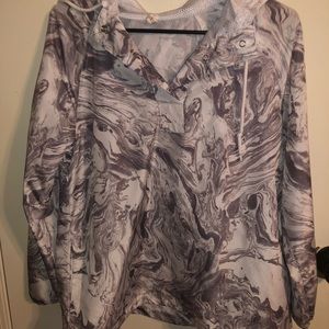 White and grey marble windbreaker